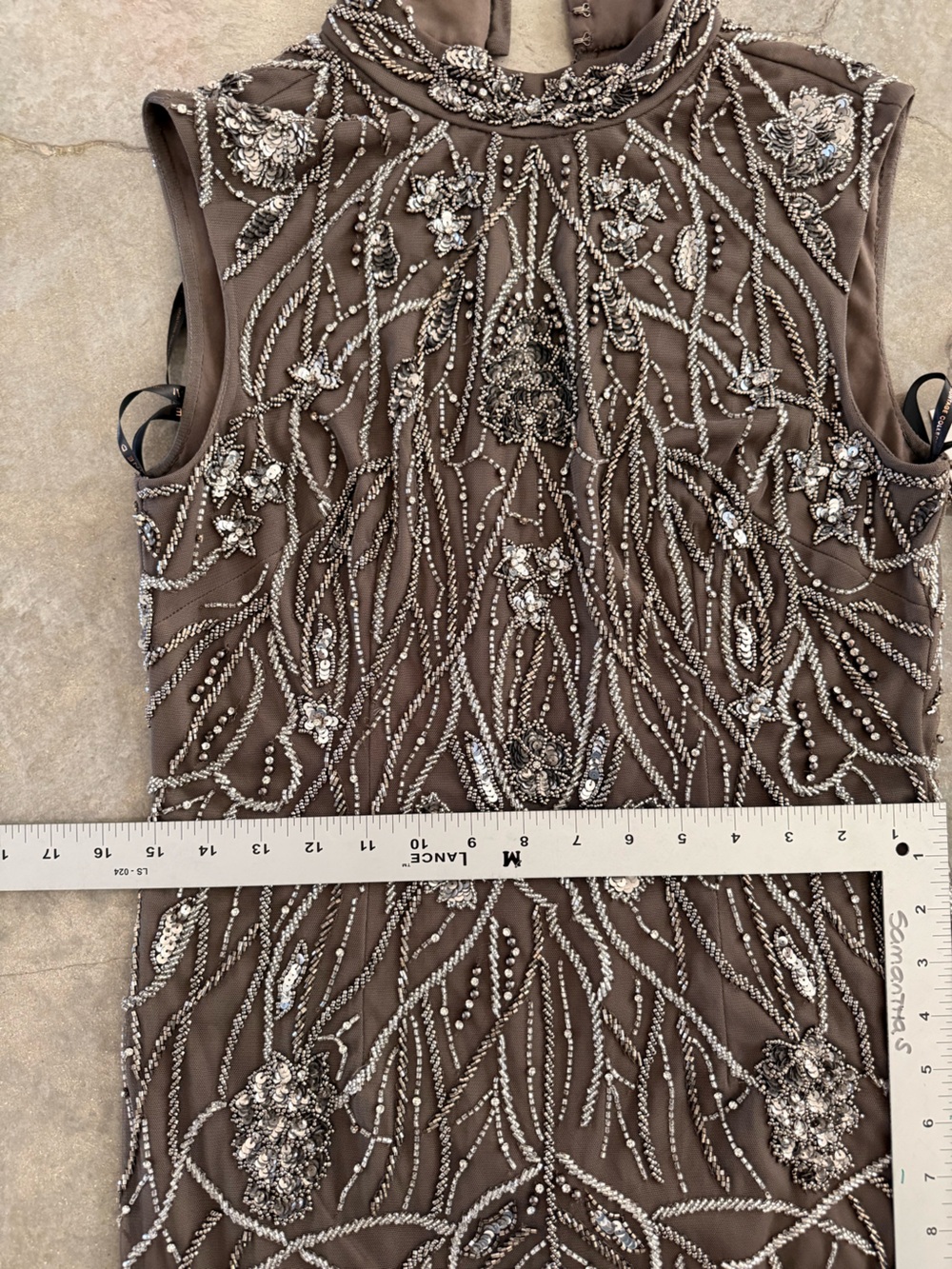Beaded High-Neck Evening Gown - Picture 8 of 10